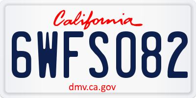 CA license plate 6WFS082