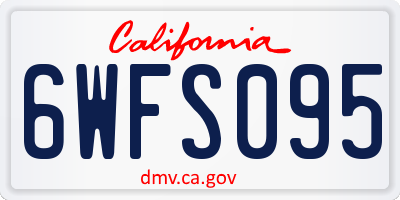 CA license plate 6WFS095