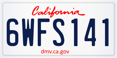 CA license plate 6WFS141