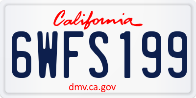 CA license plate 6WFS199