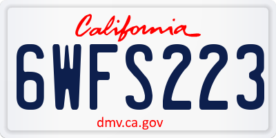 CA license plate 6WFS223