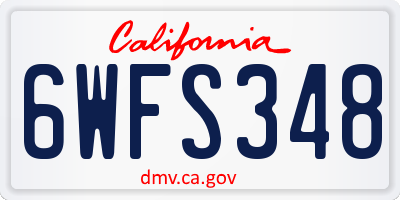CA license plate 6WFS348