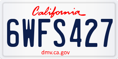 CA license plate 6WFS427