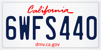 CA license plate 6WFS440