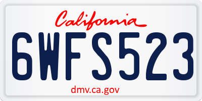 CA license plate 6WFS523