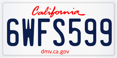 CA license plate 6WFS599