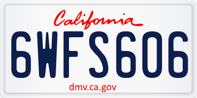 CA license plate 6WFS606