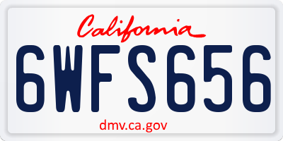 CA license plate 6WFS656