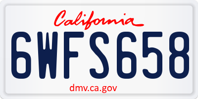 CA license plate 6WFS658