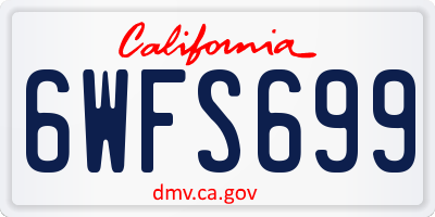 CA license plate 6WFS699