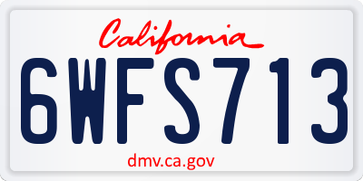 CA license plate 6WFS713