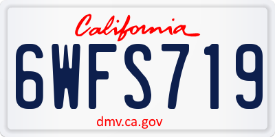 CA license plate 6WFS719