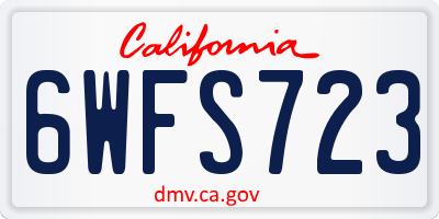 CA license plate 6WFS723