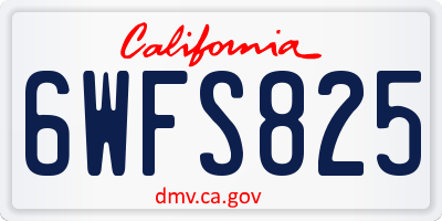 CA license plate 6WFS825