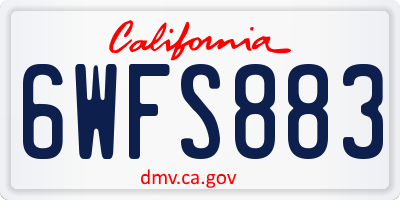 CA license plate 6WFS883