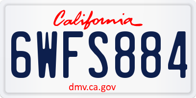 CA license plate 6WFS884