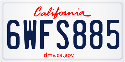 CA license plate 6WFS885