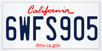 CA license plate 6WFS905