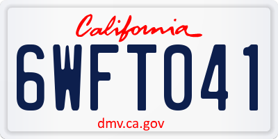 CA license plate 6WFT041