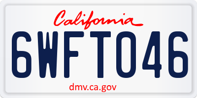 CA license plate 6WFT046