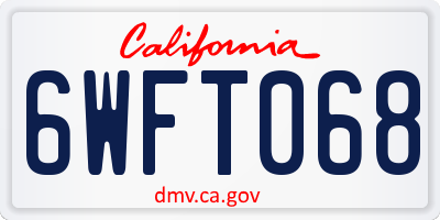 CA license plate 6WFT068