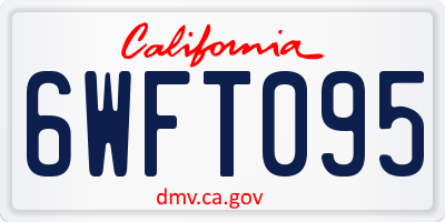 CA license plate 6WFT095