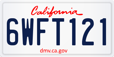 CA license plate 6WFT121