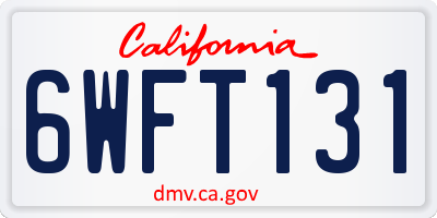 CA license plate 6WFT131