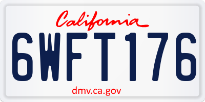CA license plate 6WFT176