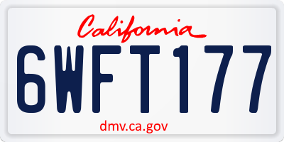 CA license plate 6WFT177