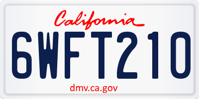 CA license plate 6WFT210