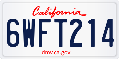 CA license plate 6WFT214