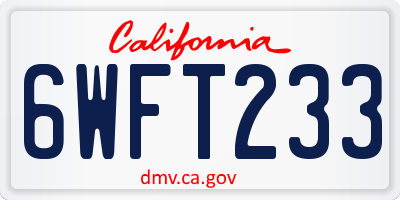 CA license plate 6WFT233