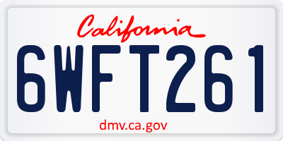 CA license plate 6WFT261
