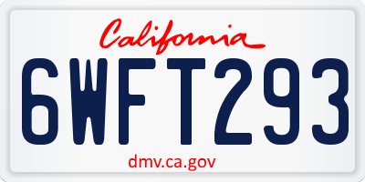 CA license plate 6WFT293
