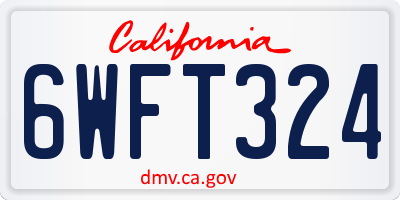 CA license plate 6WFT324