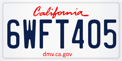 CA license plate 6WFT405