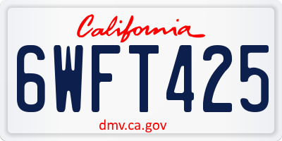 CA license plate 6WFT425