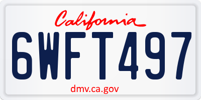 CA license plate 6WFT497