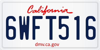 CA license plate 6WFT516