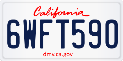 CA license plate 6WFT590