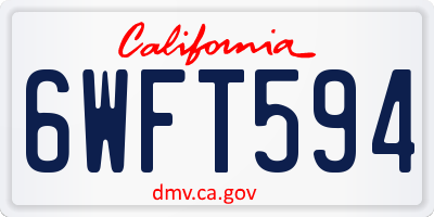 CA license plate 6WFT594