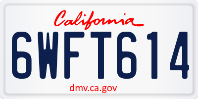 CA license plate 6WFT614