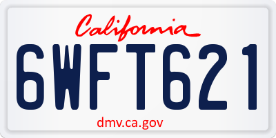 CA license plate 6WFT621
