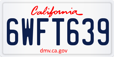 CA license plate 6WFT639