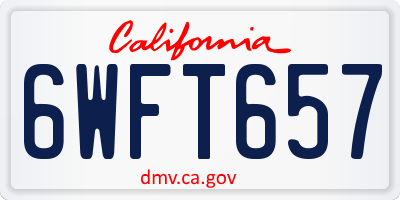 CA license plate 6WFT657