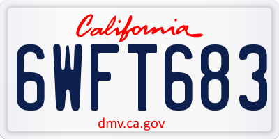 CA license plate 6WFT683