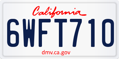 CA license plate 6WFT710