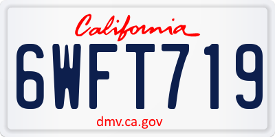 CA license plate 6WFT719