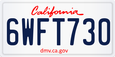 CA license plate 6WFT730